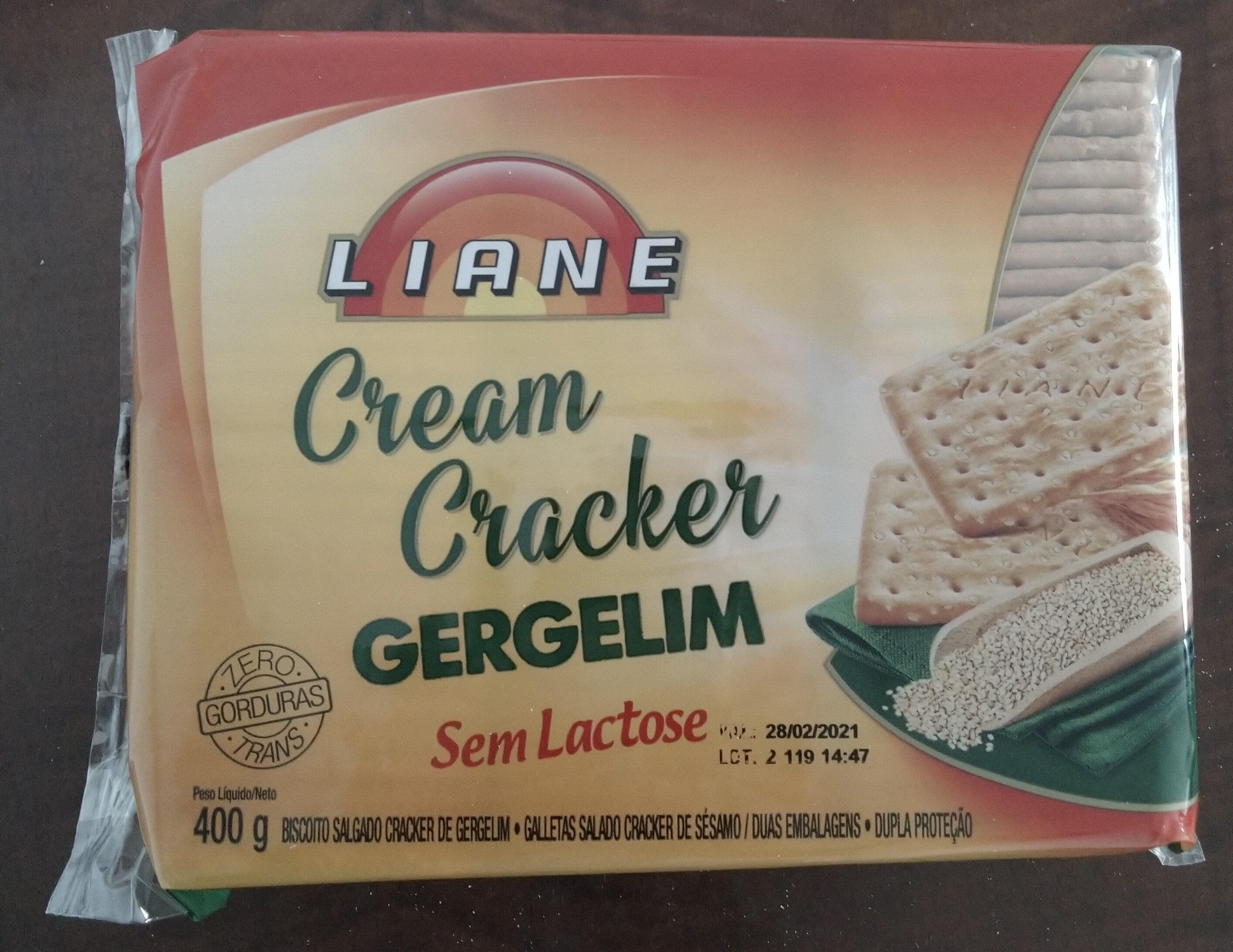 Cream Cracker Gergelim Liane