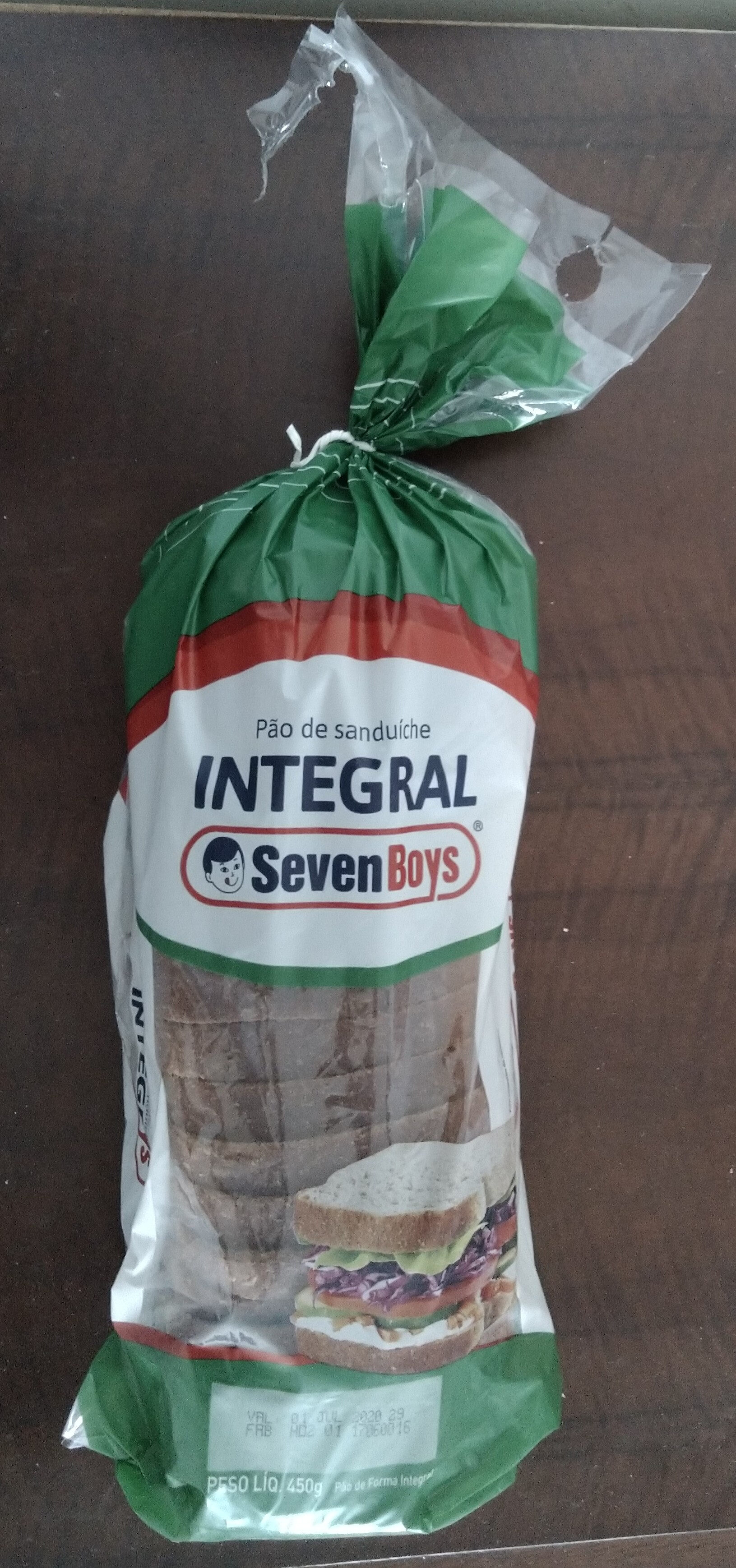 Pão de sanduíche integral Seven Boys