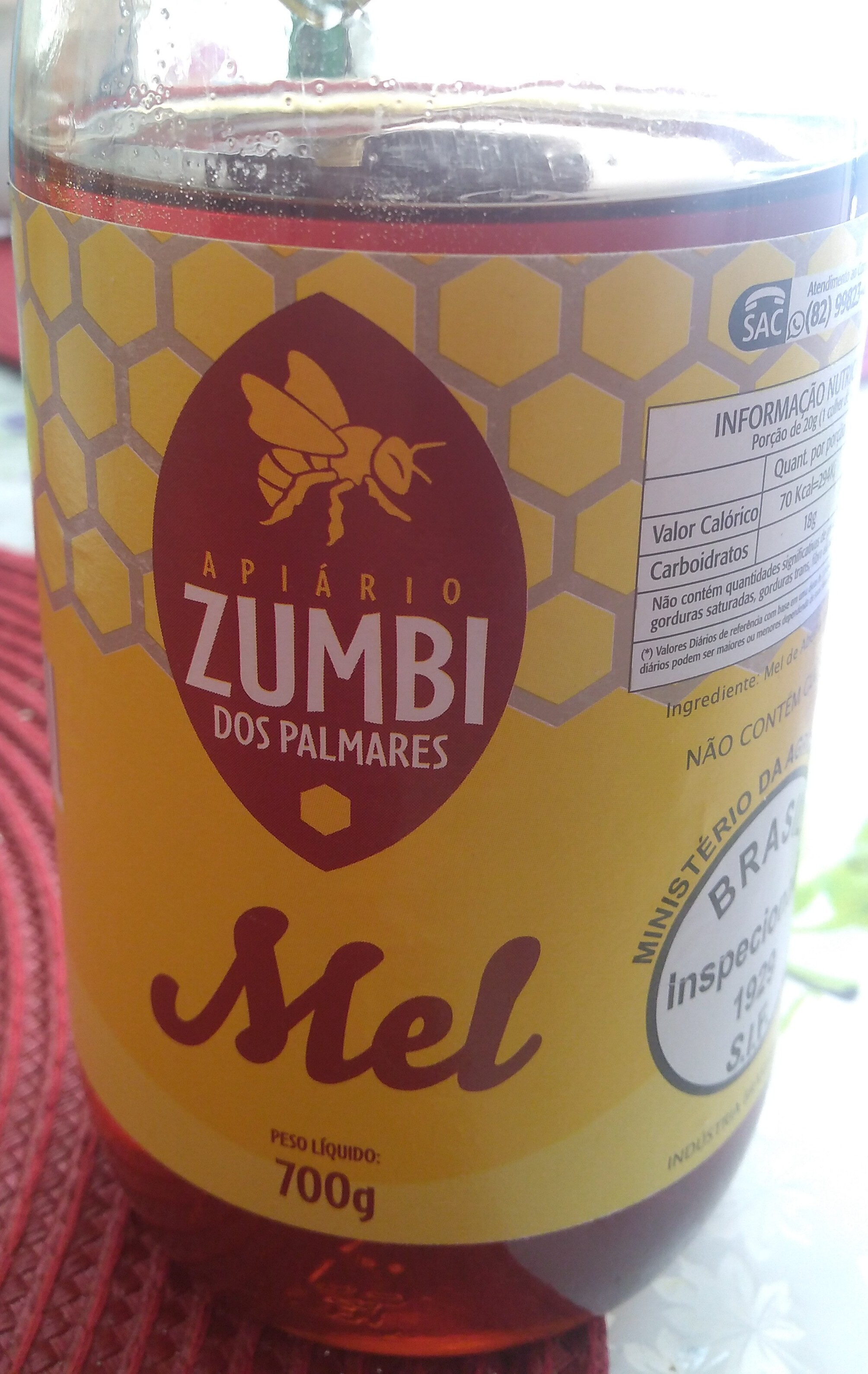 Mel apiário zumbi dos palmares