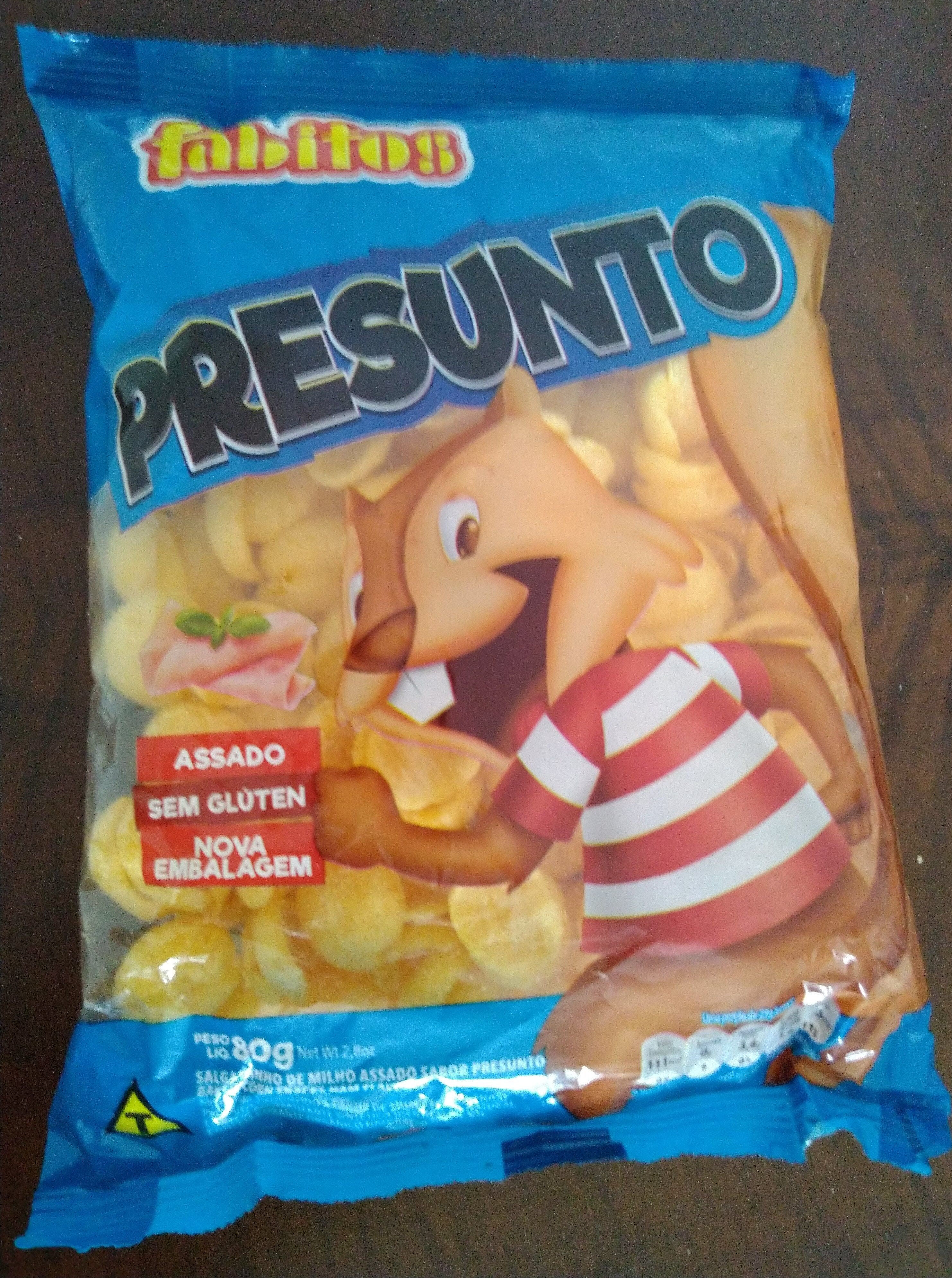 Salgadinho de milho assado sabor presunto Fabitos