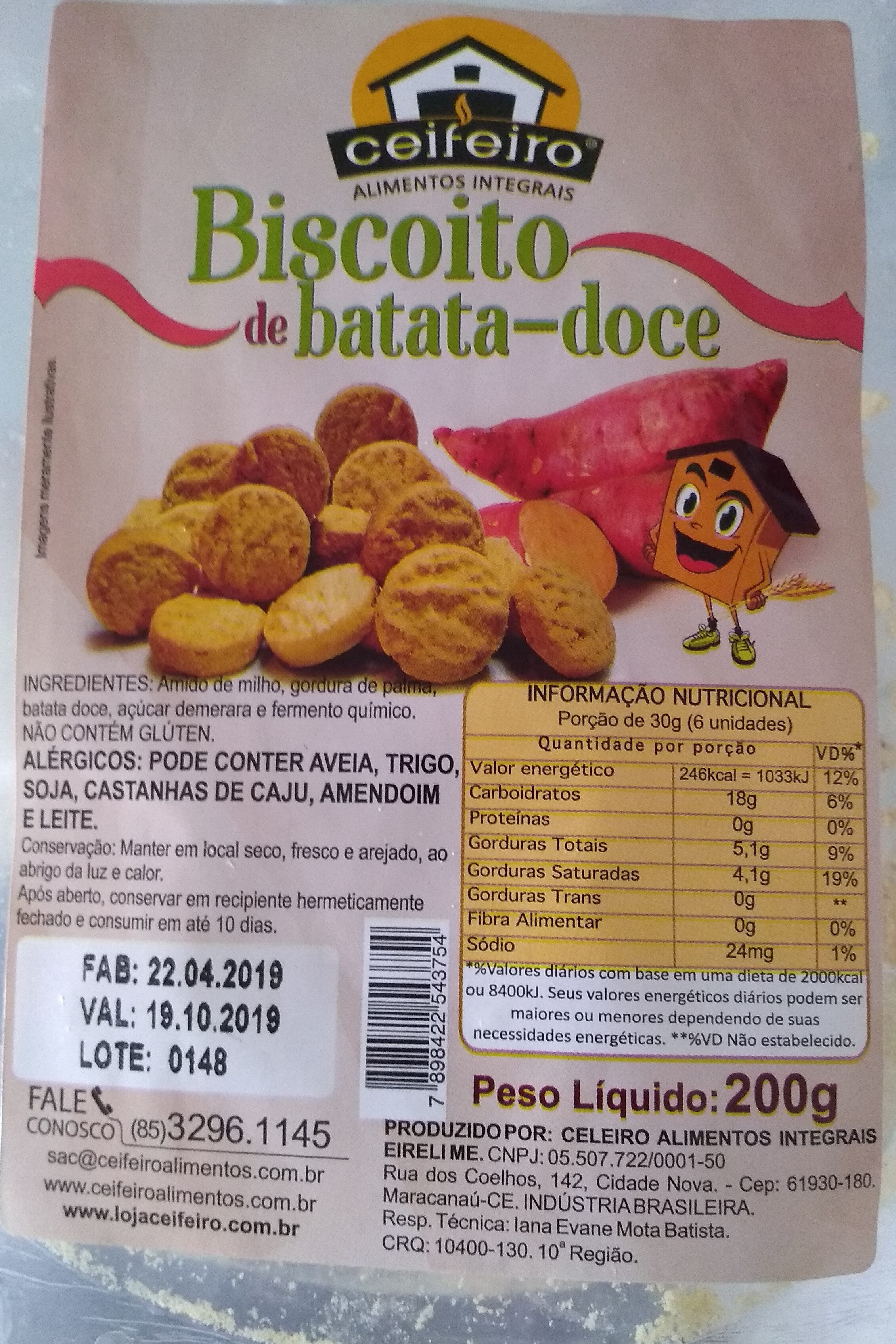 biscoito de batata doce Ceifeiro