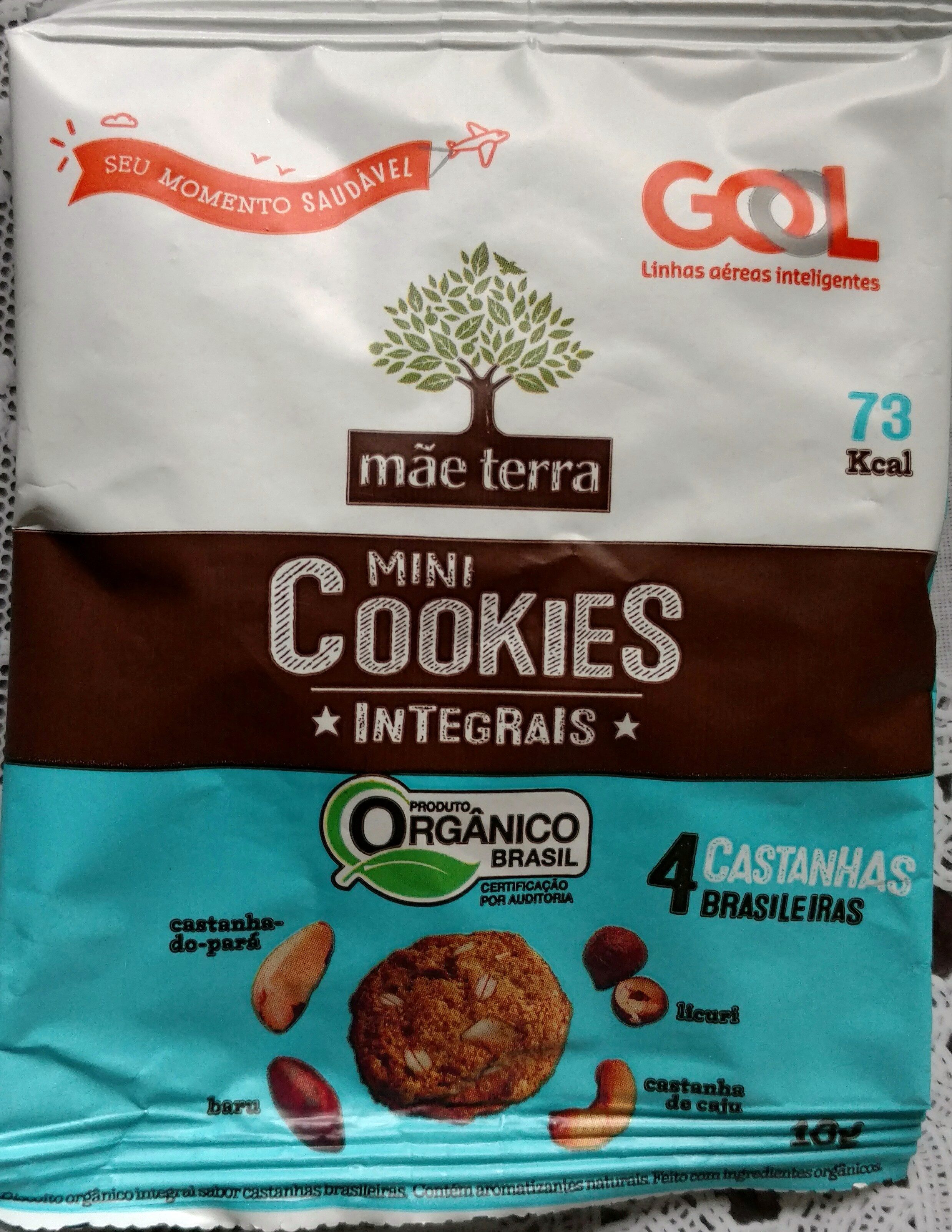 Mini cookies integrais 4 castanhas brasileiras Mãe terra