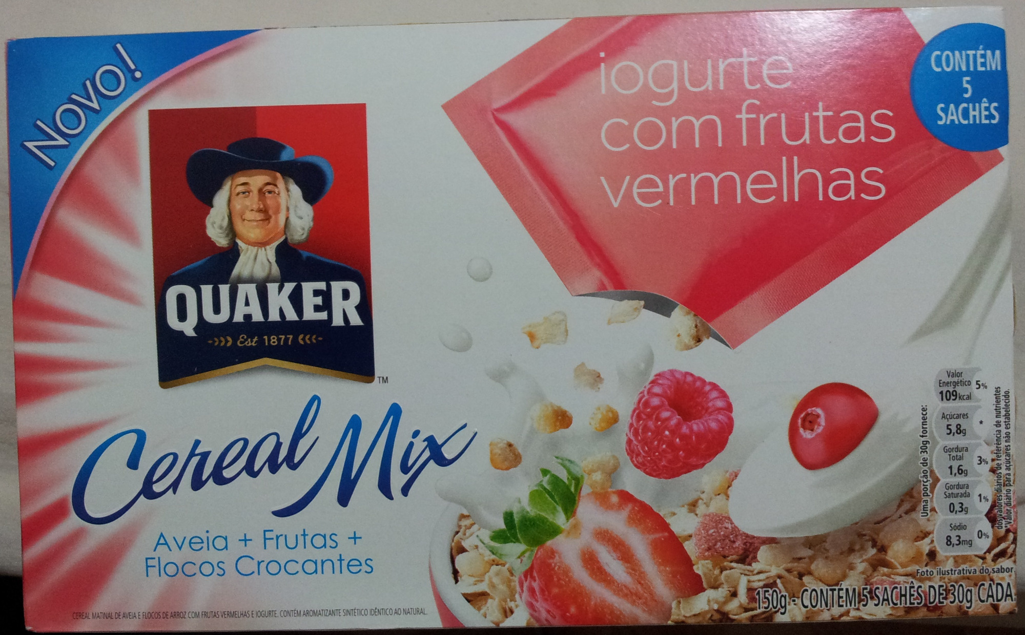 Quaker Cereal Mix Iogurte com Frutas Vermelhas