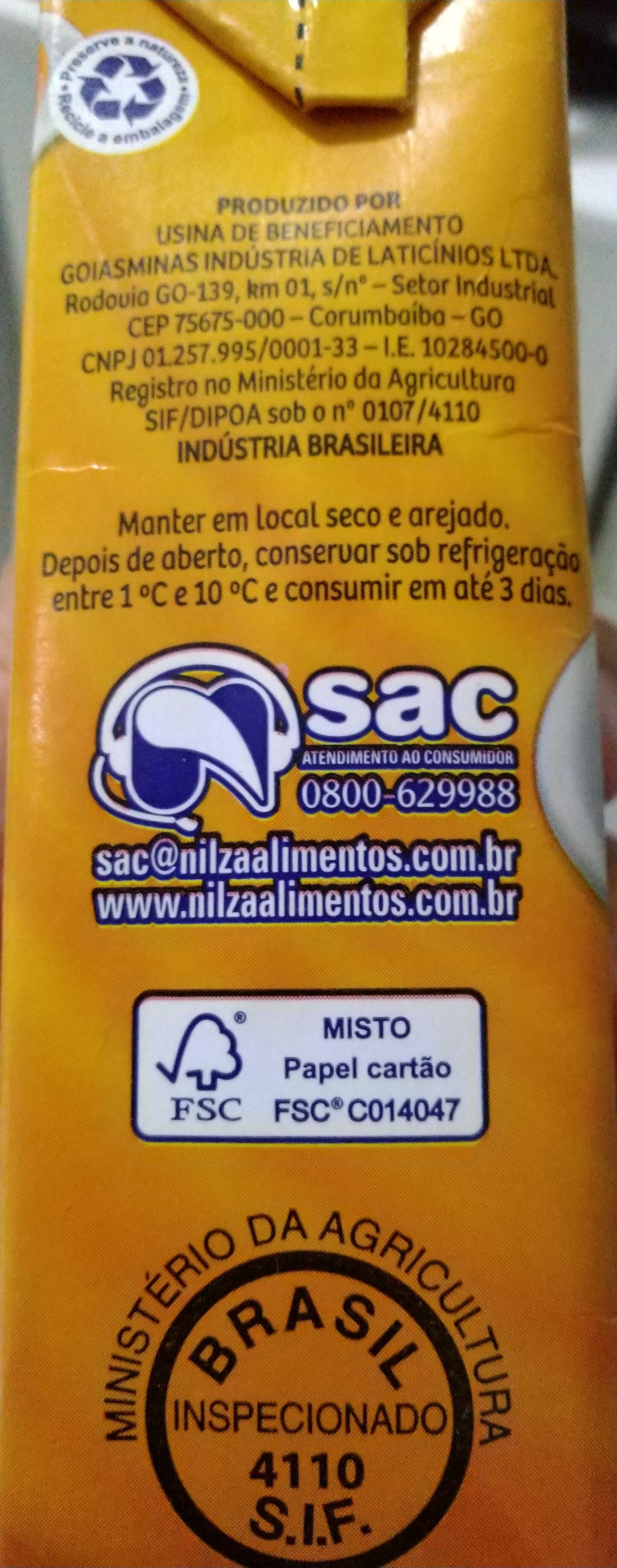 Leite Condensado Semidesnatado Nilza