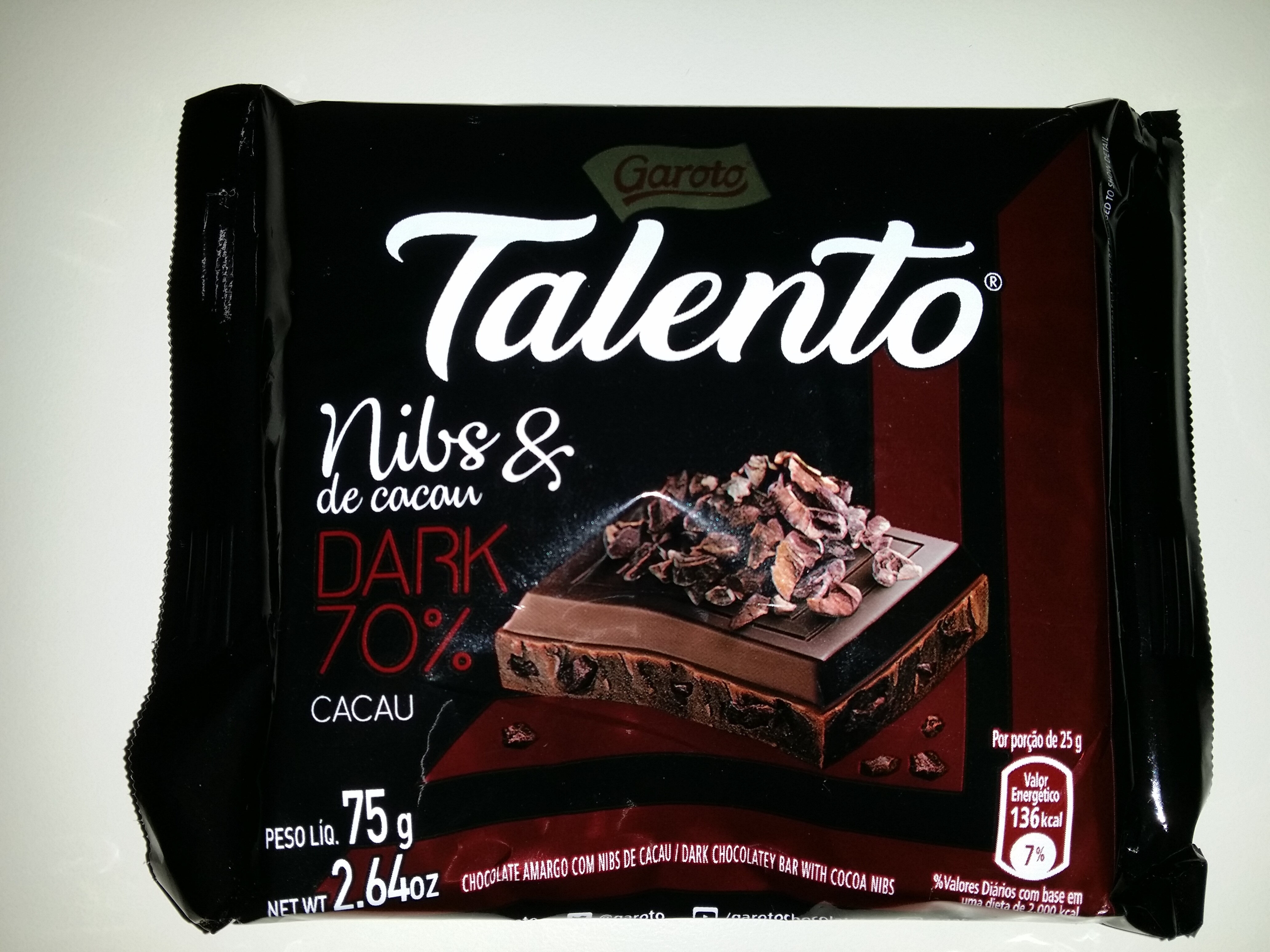 Talento Nibs de cacau 70%