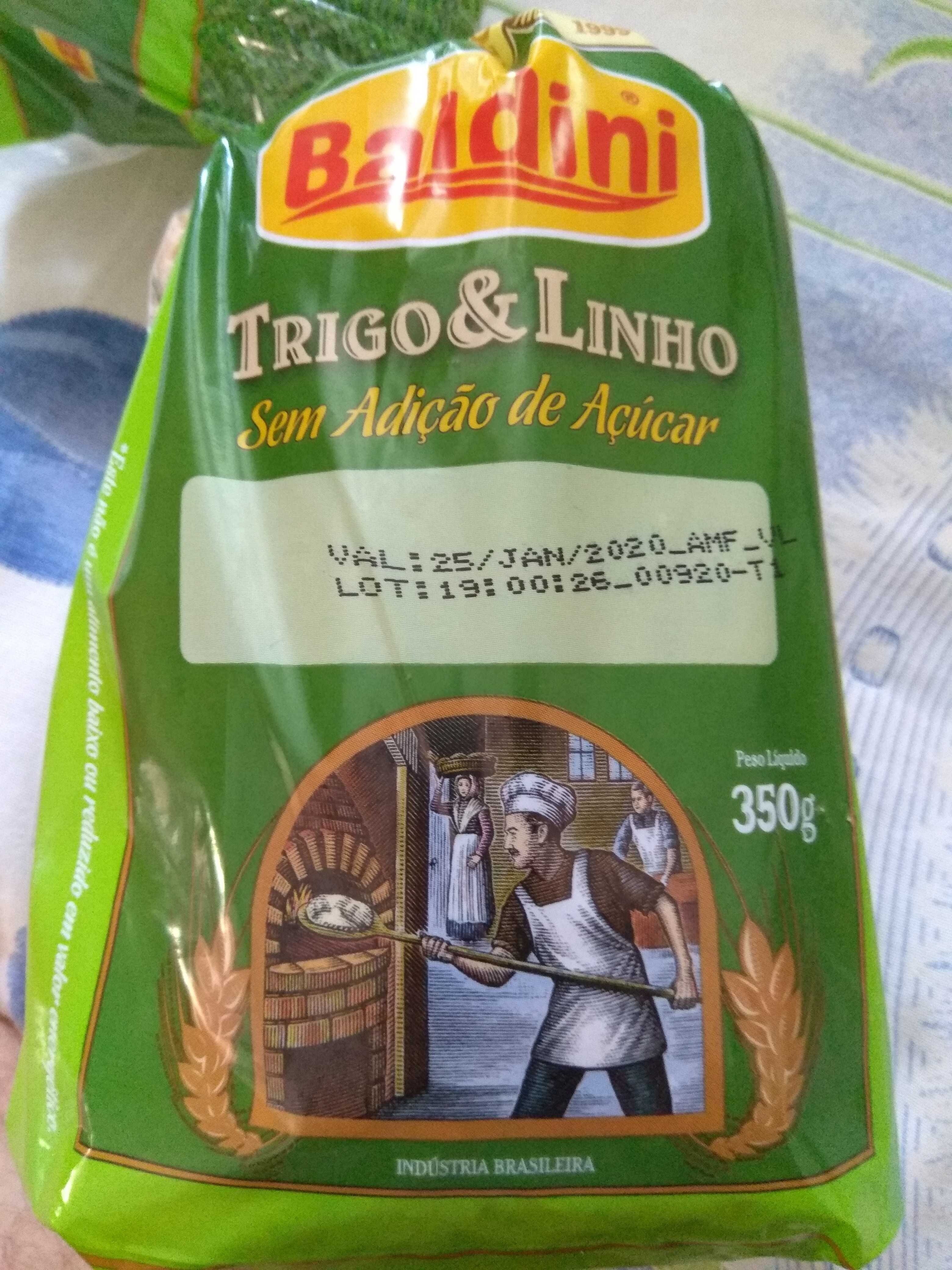Pão integral trigo e linho sem açucar Baldini