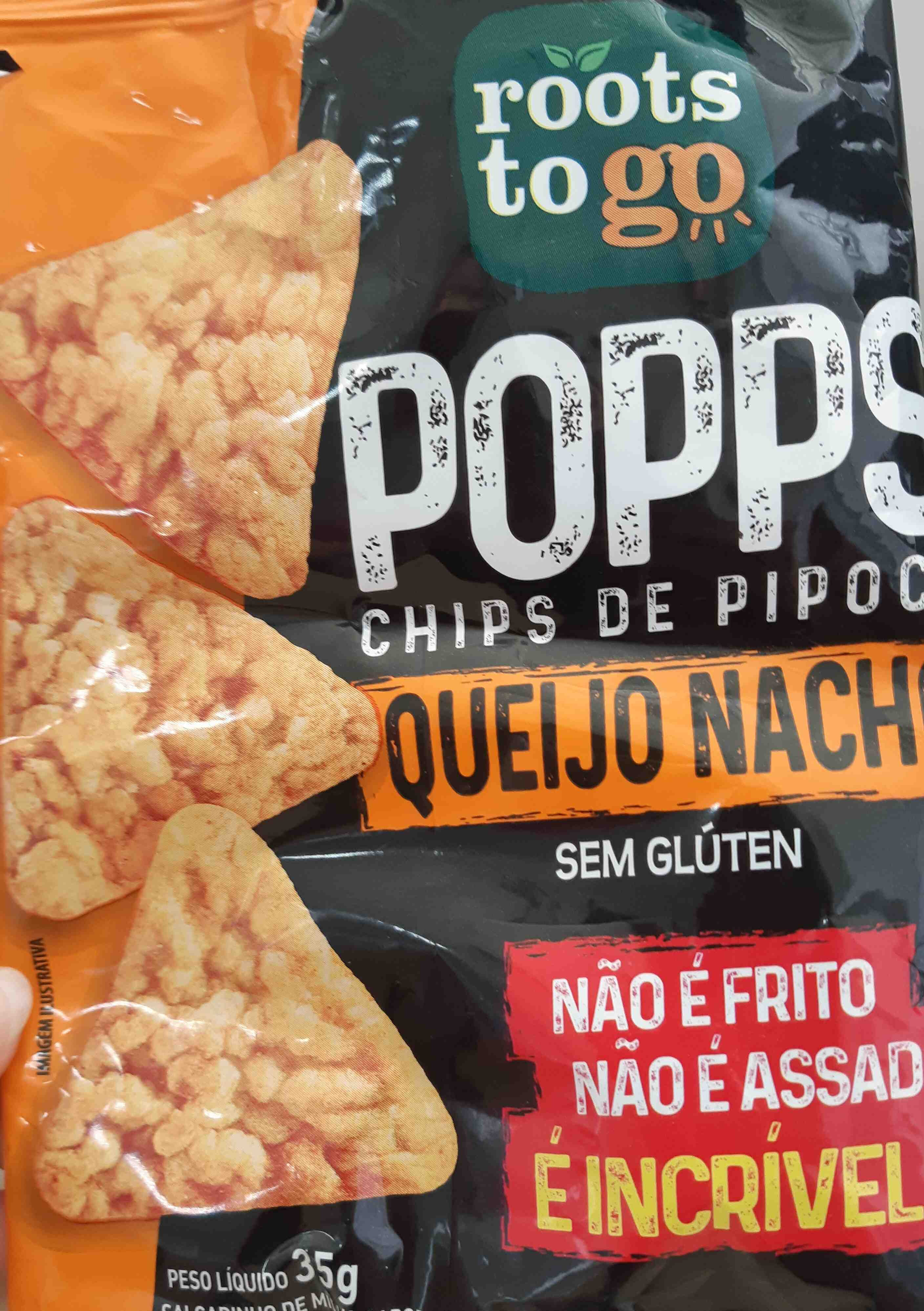 Popps chips de pipoca queijo nacho RootsToGo
