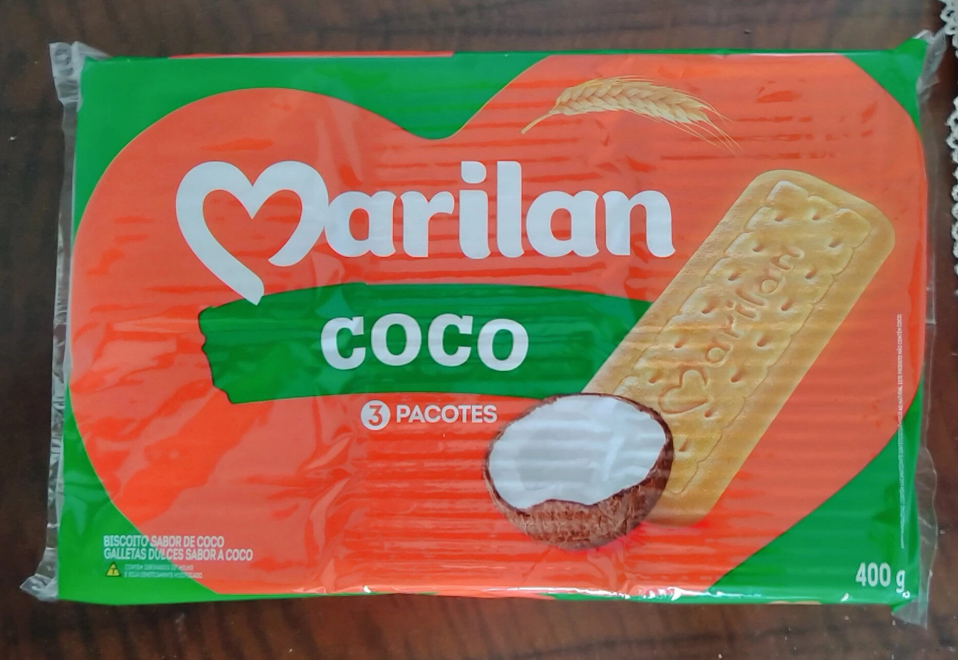 Biscoito sabor de coco Marilan