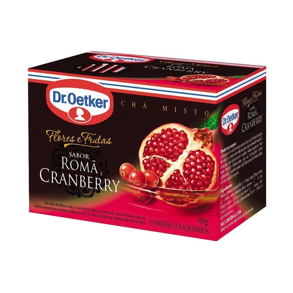 Chá Misto de Flores e Frutas Sabor Romã e Cranberry Dr. Oetker