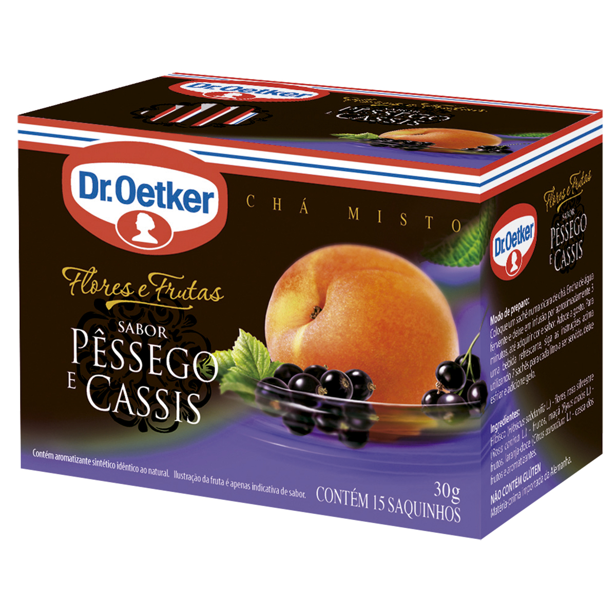 Flores e Frutas Pêssego e Cassis Dr. Oetker