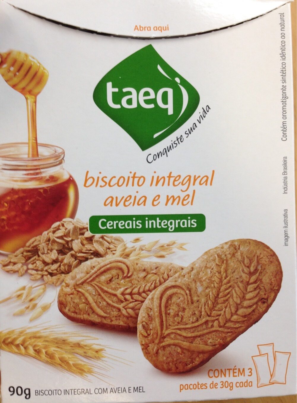 Biscoito integral aveia e mel Taeq