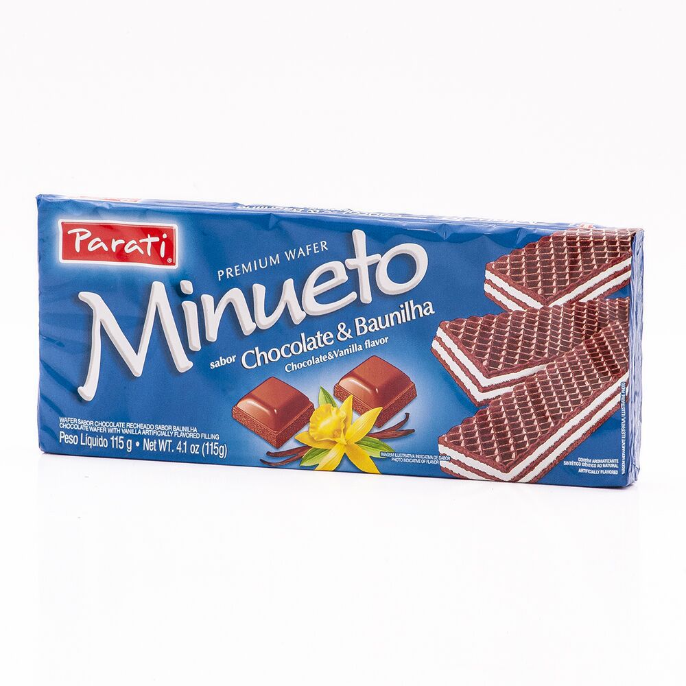 Wafer sabor chocolate com recheio sabor baunilha Minueto