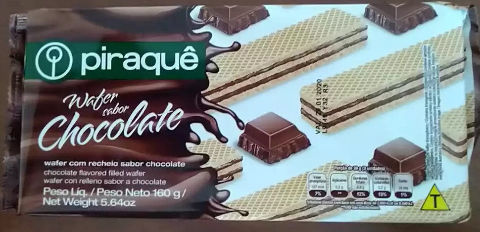 Wafer sabor chocolate Piraquê