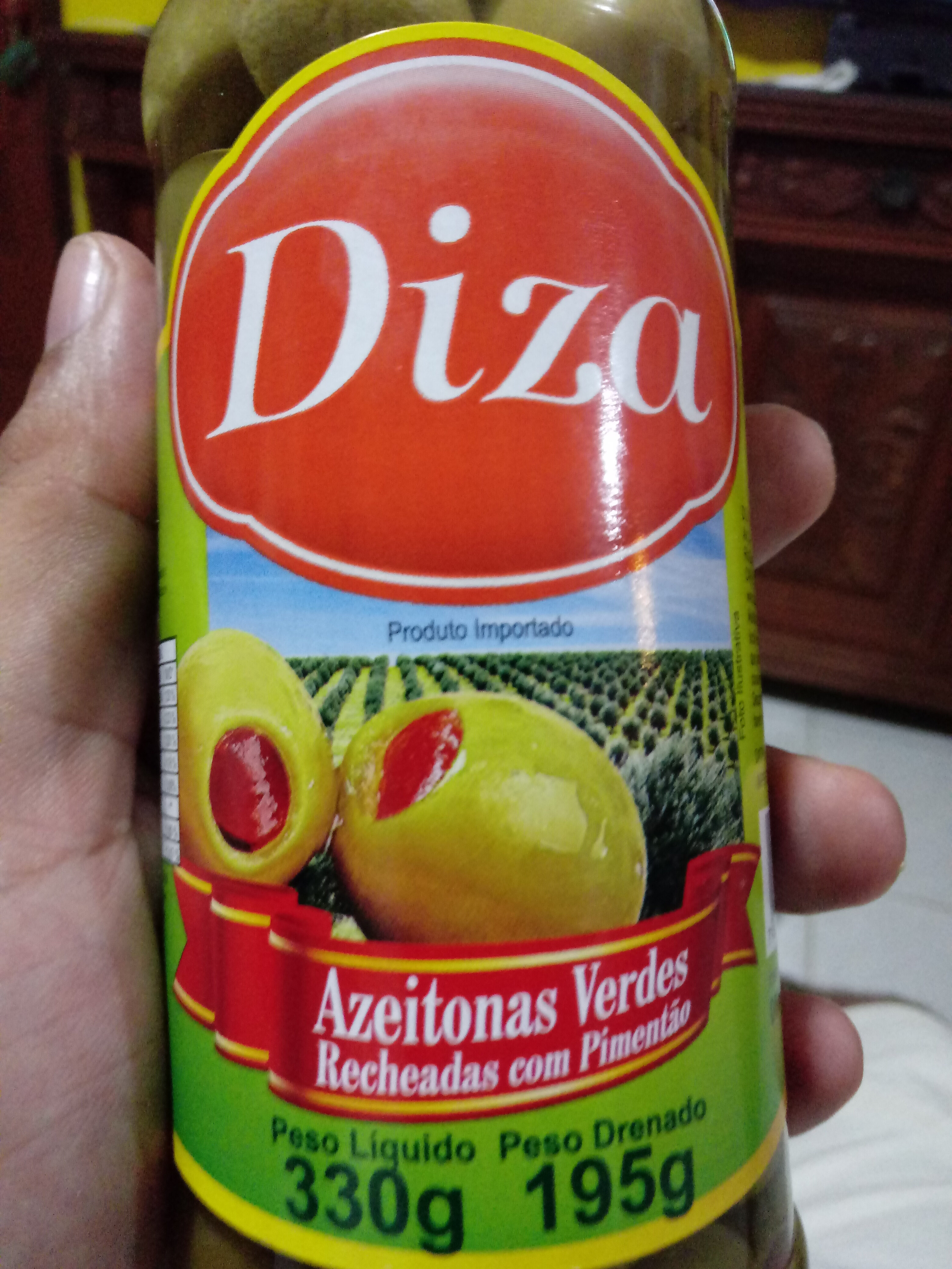 Azeitonas verdes recheadas com pimentão Diza