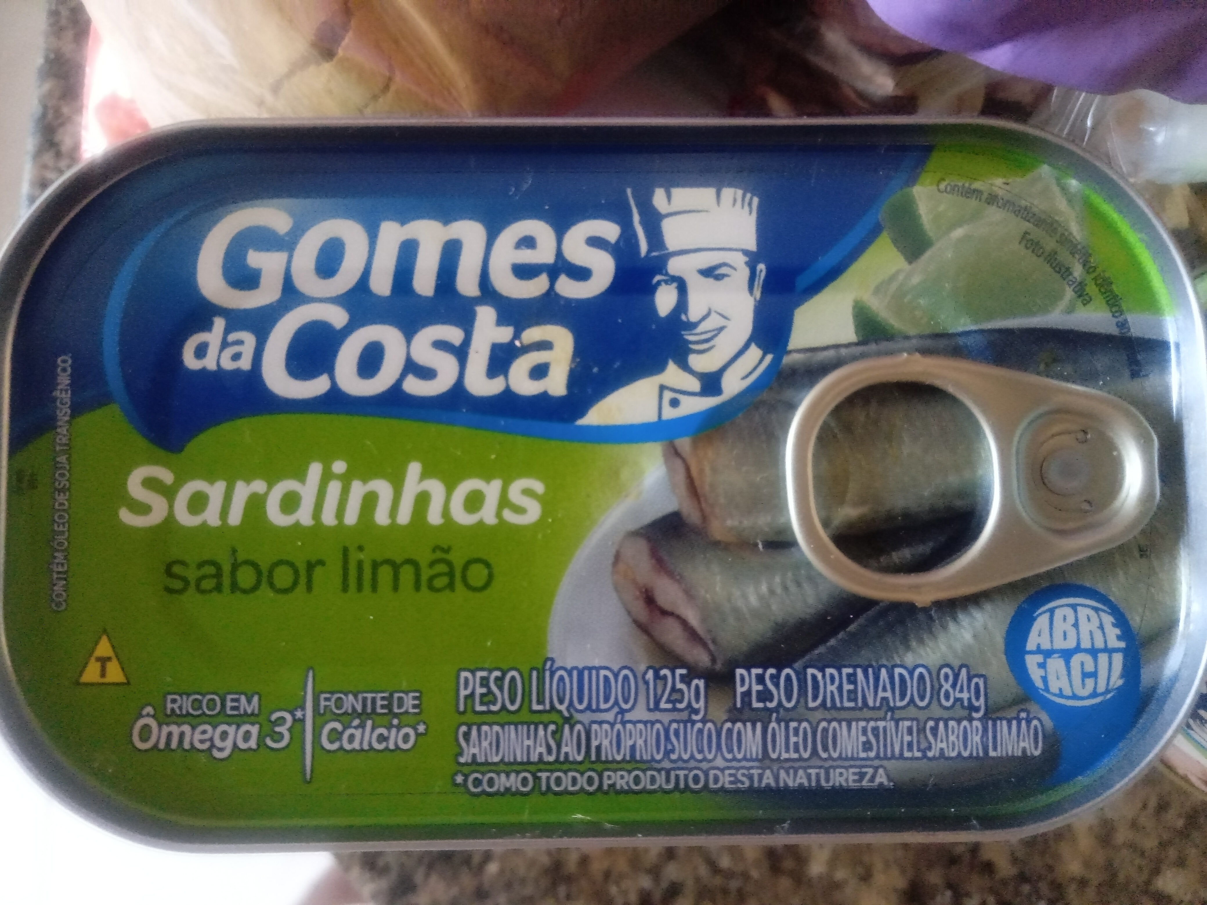 Sardinhas sabor limão Gomes da Costa