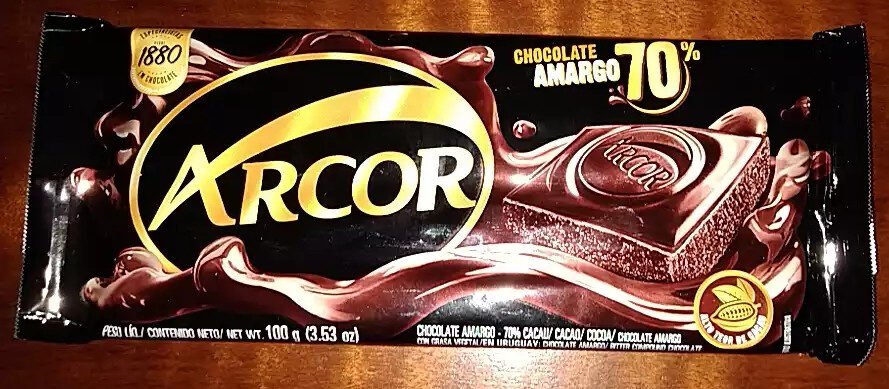 Chocolate amargo 70% Arcor