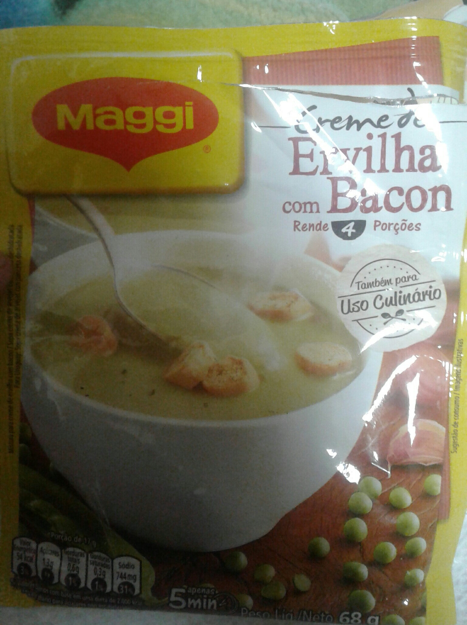 creme de ervilha com bacon Maggi