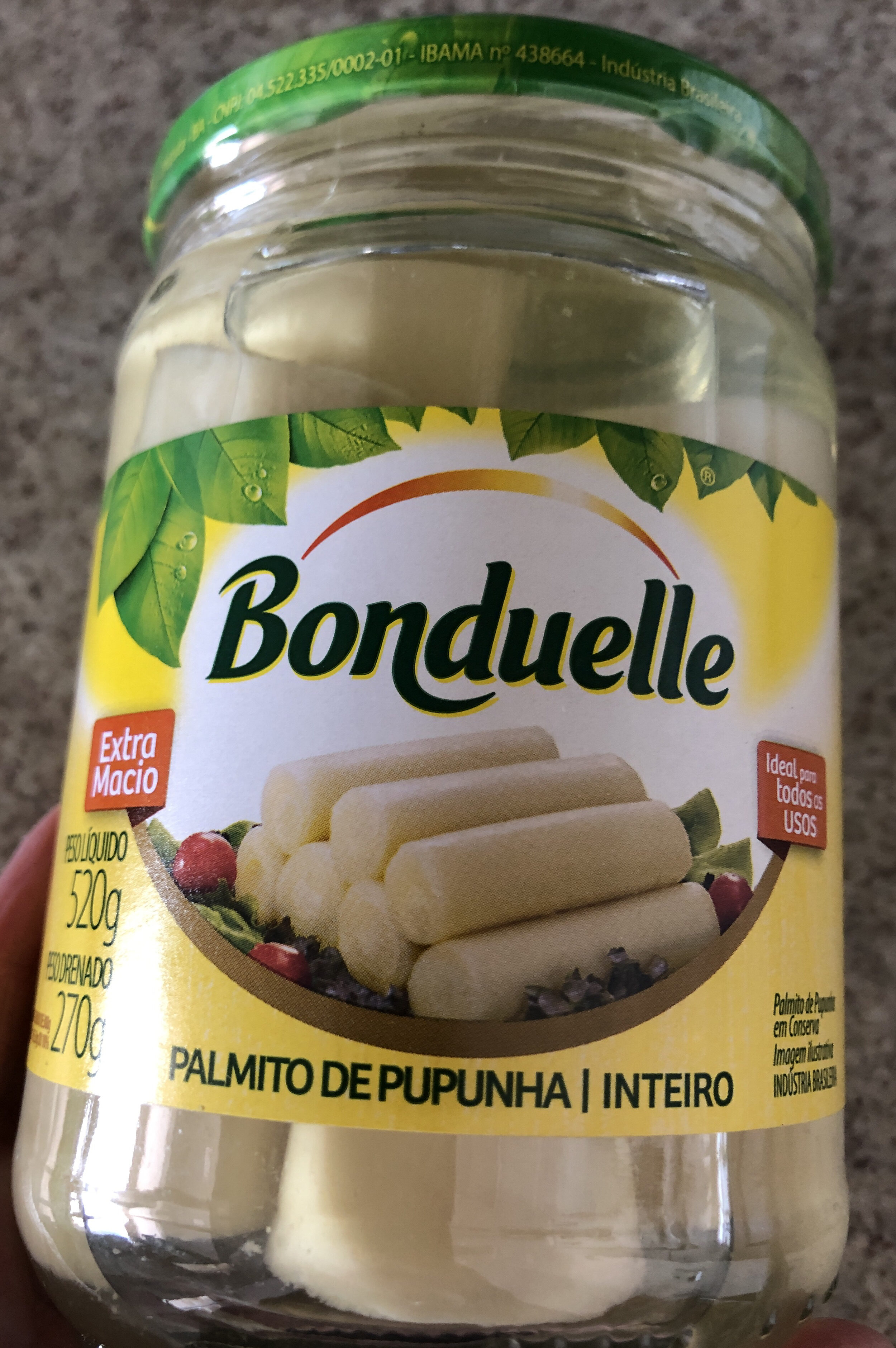 Palmito de pupunha intero Bonduelle