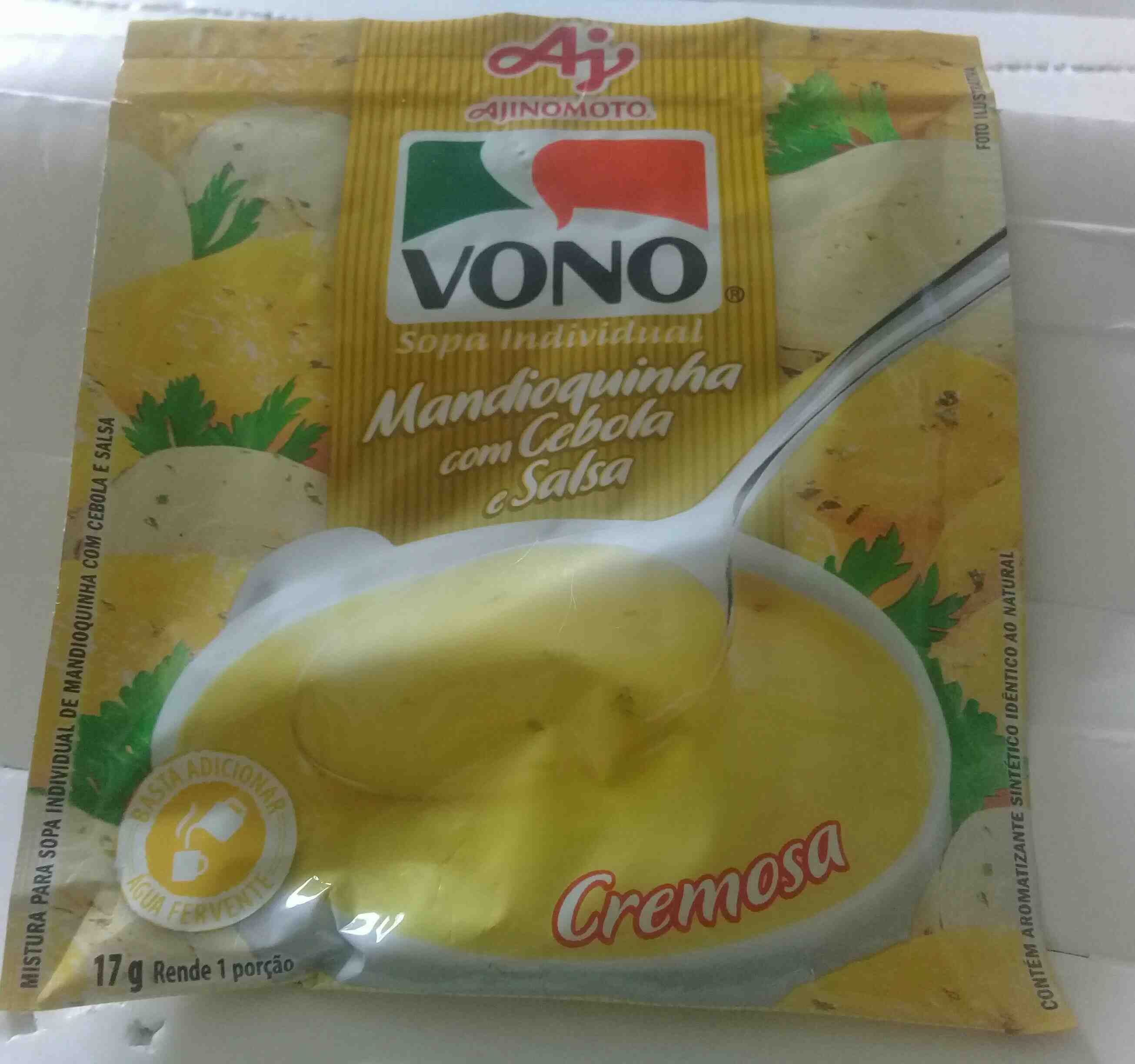Sopa de mandioquinha e cebola Vono